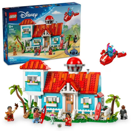 Disney Lilo and Stitch Beach House Toy - Building Playset for Kids, Girls and Boys, Ages 9+ - Includes 5 Minifigures - Disney Gift Idea for Fans of Lilo & Stitch Movie - 43268