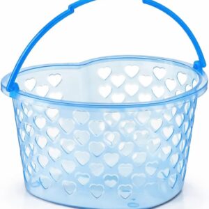 Heart Shaped Plastic Basket, Blue Decorative Storage Basket, 8 x 5 Inch Size for Gift Display, Seasonal Decor, and Small Item Organization